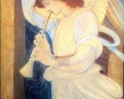 爱德华科莱伯恩琼斯 - 吹竖笛的天使